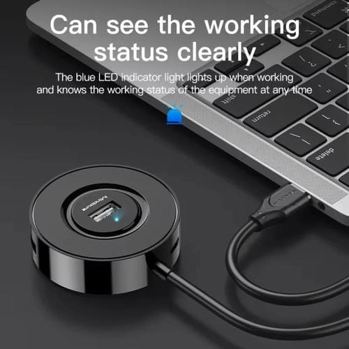 Concentrador de Expansión Mindpure US018 USB 2.0 de 4 Puertos para Ordenador, Longitud 0,5 m (Blanco)