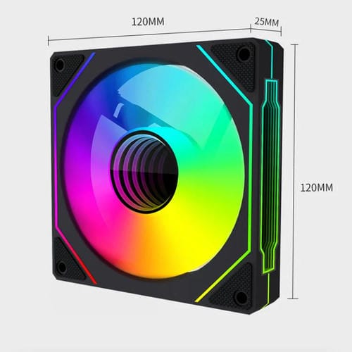 Ventilador Prism 4Rro para Caja de Ordenador 12 cm ARGB Sincronización PWM Silencioso (Marco Negro Frontal)
