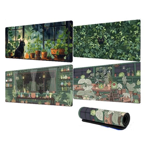 Alfombrilla de ratón con diseño rana base goma antideslizante 300x800x3 mm (Verde) modelo 1