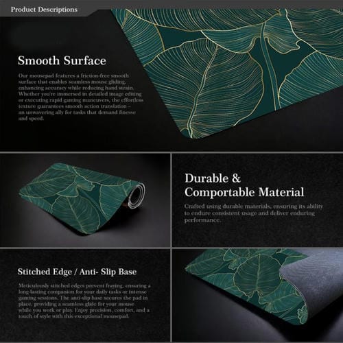 Alfombrilla de ratón con temática de flores y árboles para oficina y juegos, 300 x 700 x 3 mm (n.° 5)