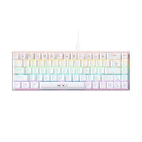Teclado mecánico iMICE GK-690 con cable tipo C (Blanco)