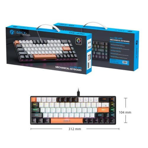 Teclado mecánico iMICE GK-690 con cable tipo C (Negro)