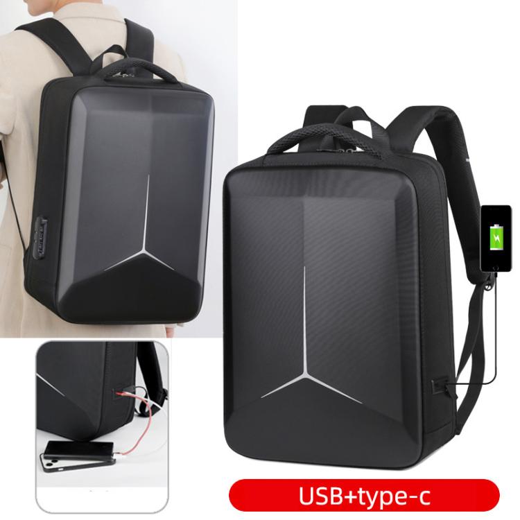 Mochila rígida portátil 17,3-18 pulgadas puertos USB y tipo C antirrobo viajes negocios (Azul)