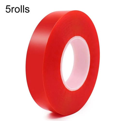 Double Sided Polyester Acrylic PET Tape 0.2mm Thickness 5 Rolls 10m per Roll Width 6mm
