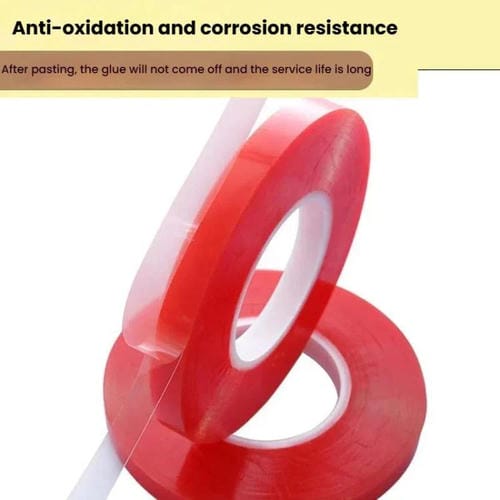 Double Sided Polyester Acrylic PET Adhesive Tape 0.2mm Thickness 5 Rolls 10m per Roll Width 5mm