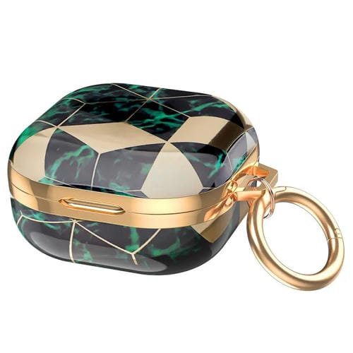 Funda protectora de TPU AhaStyle DD-WG01 para auriculares Samsung Galaxy Buds Pro / Live / 2 / 2 Pro / FE, diseño de mármol verde oscuro