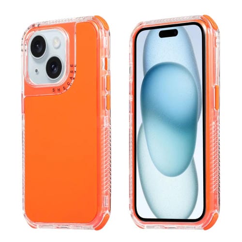Para iPhone 15 Dreamland 3 En 1 Funda para Teléfono PC + TPU con Marco Transparente de Color Sólido (Naranja) - MOVILSTORE