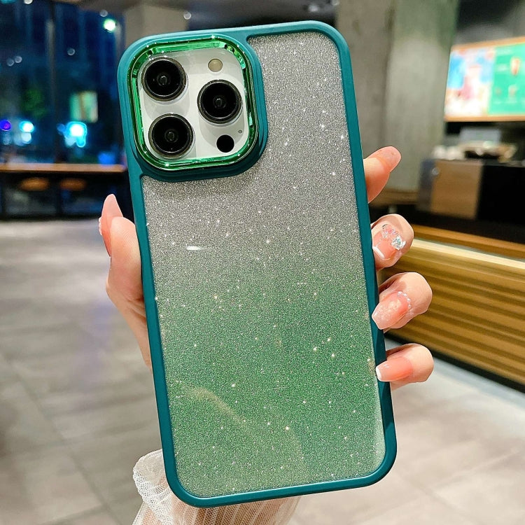 Para iPhone 15 Estuche de Acrílico para Teléfono con Galvanoplastia con Brillo Degradado (Verde) - MOVILSTORE