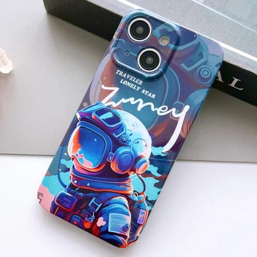 Para iPhone 15 Funda para Teléfono con Orificio Preciso para PC con Patrón Pintado (Astronauta de Pintura Azul) - MOVILSTORE