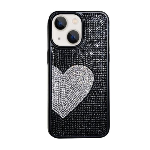 Para iPhone 15 Love Heart Diamond TPU Funda para Teléfono (Negro) - MOVILSTORE