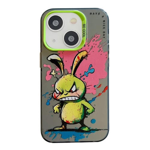 Para iPhone 15 PatrĂłn de Animales Serie de Pintura al Ăleo PC + Funda para TelĂ©fono TPU (Conejo) - MOVILSTORE