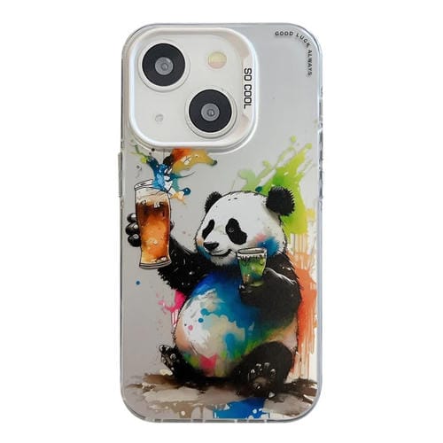 Para iPhone 15 PatrĂłn de Animales Serie de Pintura al Ăleo PC + Funda para TelĂ©fono TPU (Panda) - MOVILSTORE