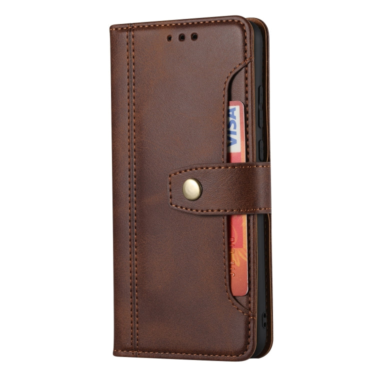 Para Huawei P20 Textura de becerro Cierre de doble pliegue horizontal Funda de cuero con tapa con marco de fotos y soporte y ranuras para tarjetas y billetera (café)