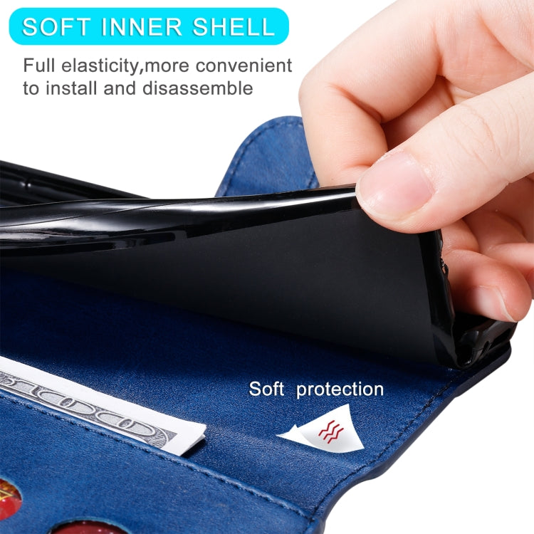 Para Motorola Moto G9 Plus Classic Calf Texture PU + TPU Funda de cuero con tapa horizontal, con soporte, ranuras para tarjetas y billetera (azul)