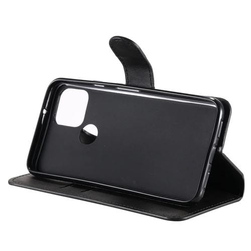 Para Google Pixel 5 Classic Calf Texture PU + TPU Funda de cuero con tapa horizontal, con soporte, ranuras para tarjetas y billetera (negro)