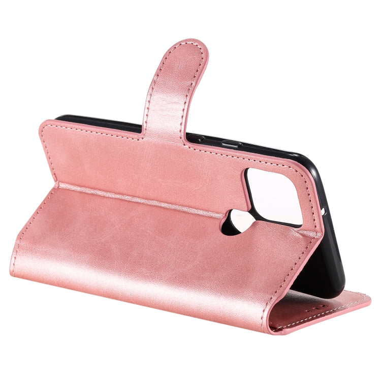 Para Google Pixel 5 Classic Calf Texture PU + TPU Funda de cuero con tapa horizontal, con soporte, ranuras para tarjetas y billetera (oro rosa)