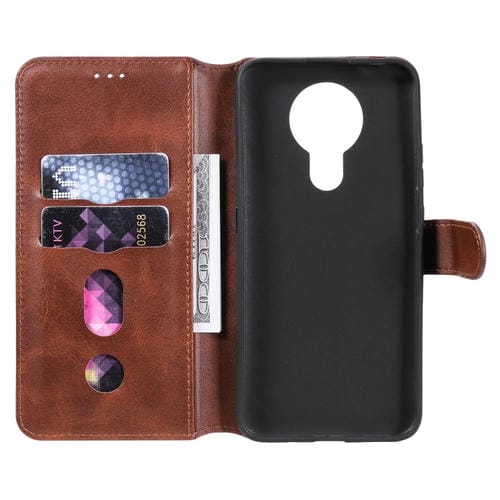 Para Nokia 3.4 / 7.3 Classic Calf Texture PU + TPU Funda de cuero con tapa horizontal, con soporte, ranuras para tarjetas y billetera (marrón)