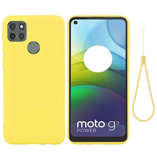 Para Motorola Moto G9 Power Pure Color Liquid Silicone Funda de cobertura total a prueba de golpes (amarillo)