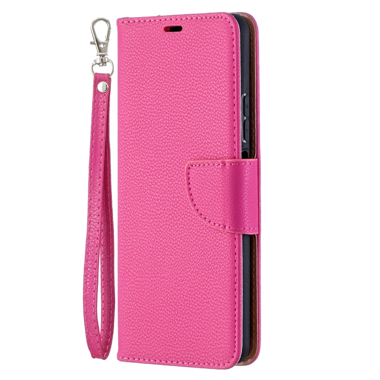 Para Huawei P Smart 2021 / Y7A Litchi Texture Color Pure Horizontal Flip PU Funda de cuero con soporte y tragamonedas de tarjetas y billetera y cordón (Rose Rojo)