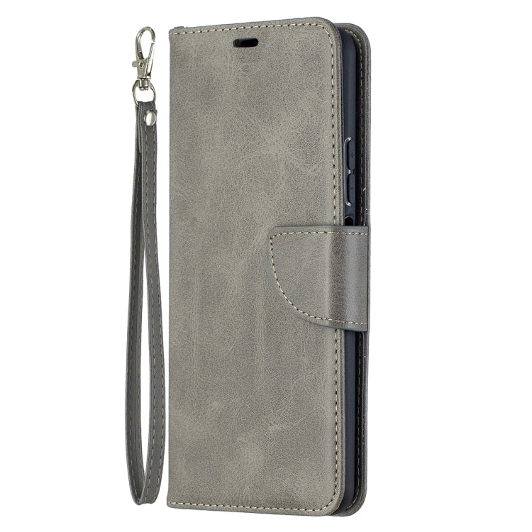 Para Huawei P Smart 2021 / Y7A Textura de piel de cordero retro Color de cuero Horizontal PU Horizontal Flip PU con soporte y tragamonedas de tarjeta y billetera y cordón (gris)