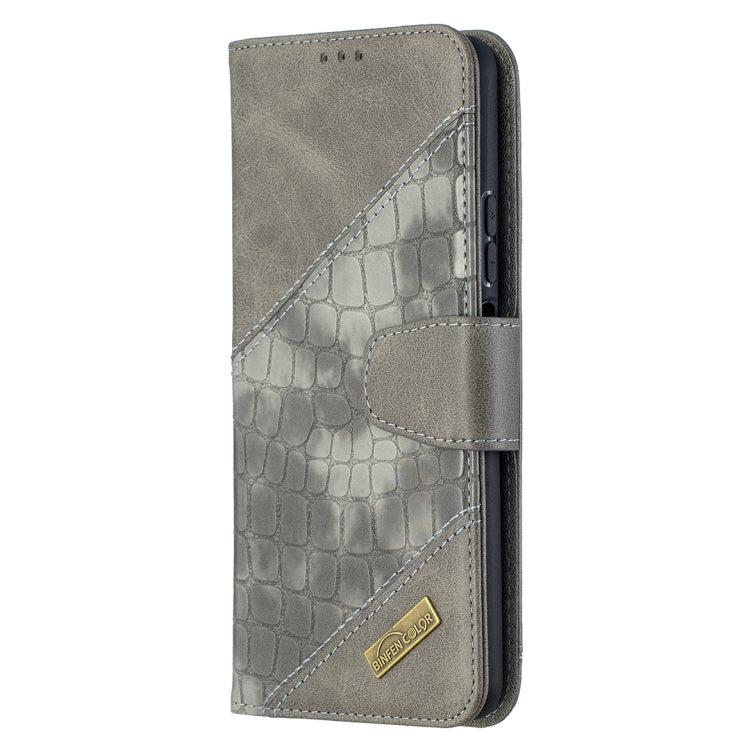 Para Huawei P Smart 2021 / Y7A Color coincidente textura de cocodrilo Horizontal Flip PU Funda de cuero con billetera y soporte y ranuras para tarjetas (gris)