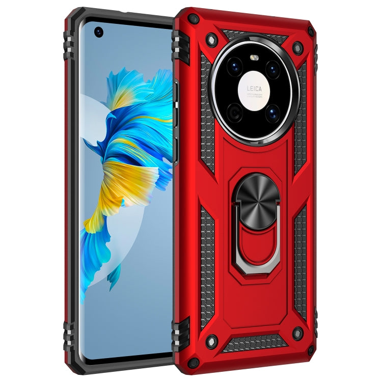 Para Huawei Mate 40 Funda protectora TPU + PC a prueba de golpes con soporte giratorio de 360 grados (rojo)