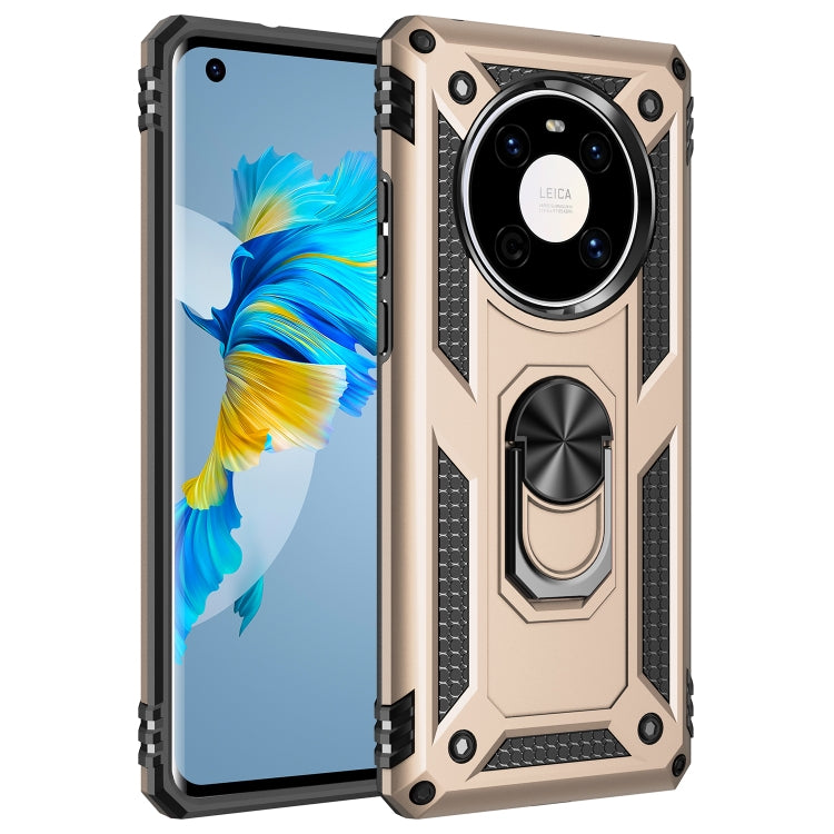 Para Huawei Mate 40 Funda protectora TPU + PC a prueba de golpes con soporte giratorio de 360 grados (Dorado)