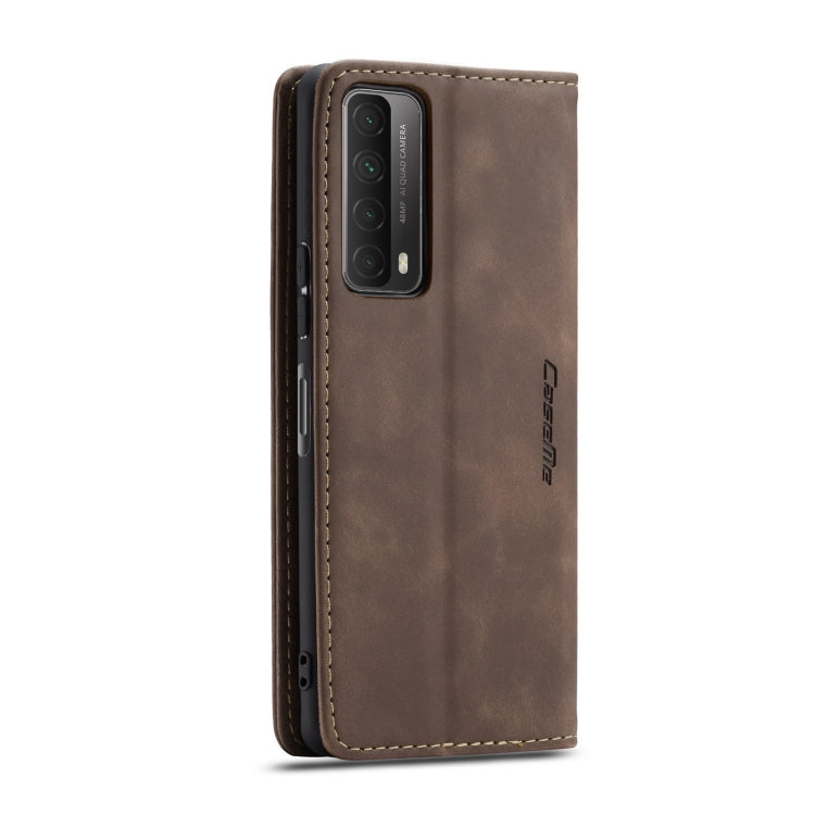 Para Huawei P Smart 2021 Caseme-013 Funda de cuero Horizontal Horizontal Horizontal Frostontal Multifuncional con ranura para tarjeta y soporte y cartera (café)