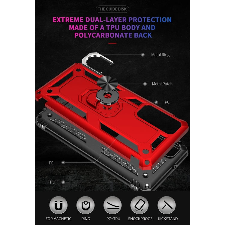 Para Huawei P Smart 2021 a prueba de golpes TPU + PC Funda protectora con soporte giratorio de 360 grados (rojo)