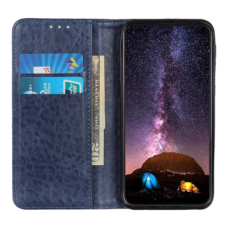 Para Motorola Moto G Power 2021 Magnetic Crazy Horse Texture Funda de cuero con tapa horizontal con soporte, ranuras para tarjetas y billetera (azul)