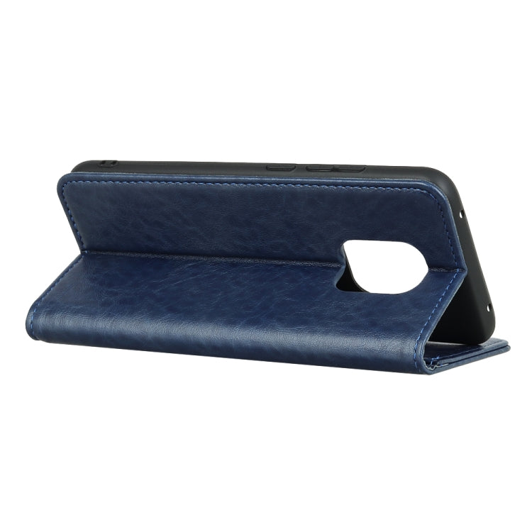 Para Motorola Moto G Power 2021 Magnetic Crazy Horse Texture Funda de cuero con tapa horizontal con soporte, ranuras para tarjetas y billetera (azul)