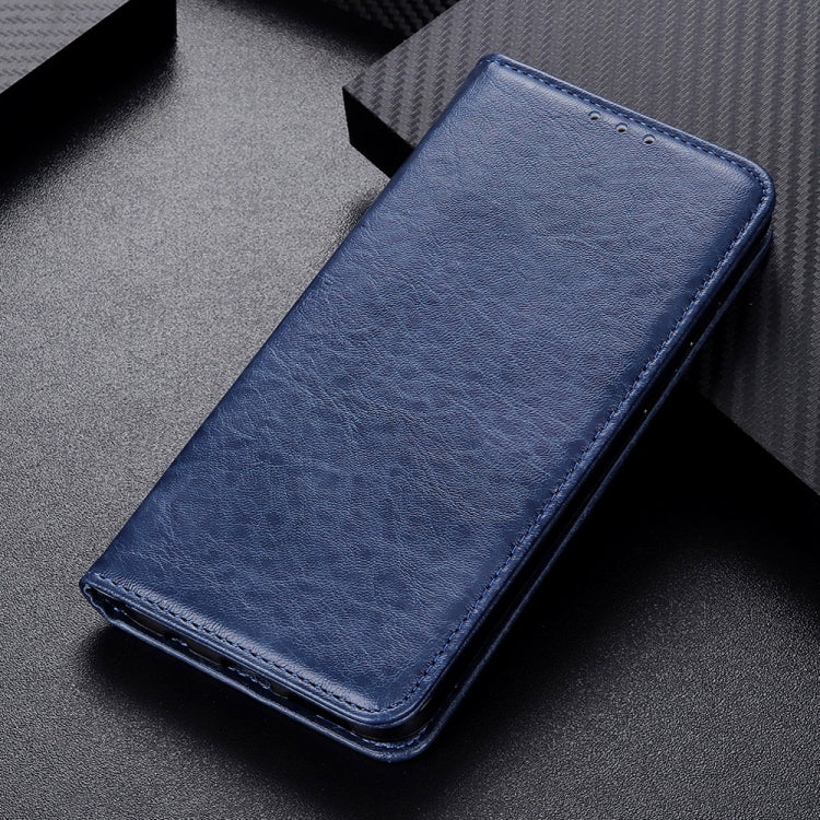 Para Motorola Moto G Power 2021 Magnetic Crazy Horse Texture Funda de cuero con tapa horizontal con soporte, ranuras para tarjetas y billetera (azul)