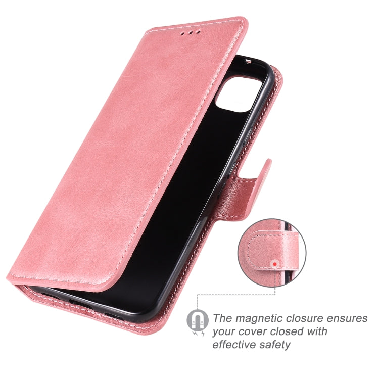 Para Google Pixel 4a Classic Calf Texture PU + TPU Funda de cuero con tapa horizontal, con soporte, ranuras para tarjetas y billetera (oro rosa)