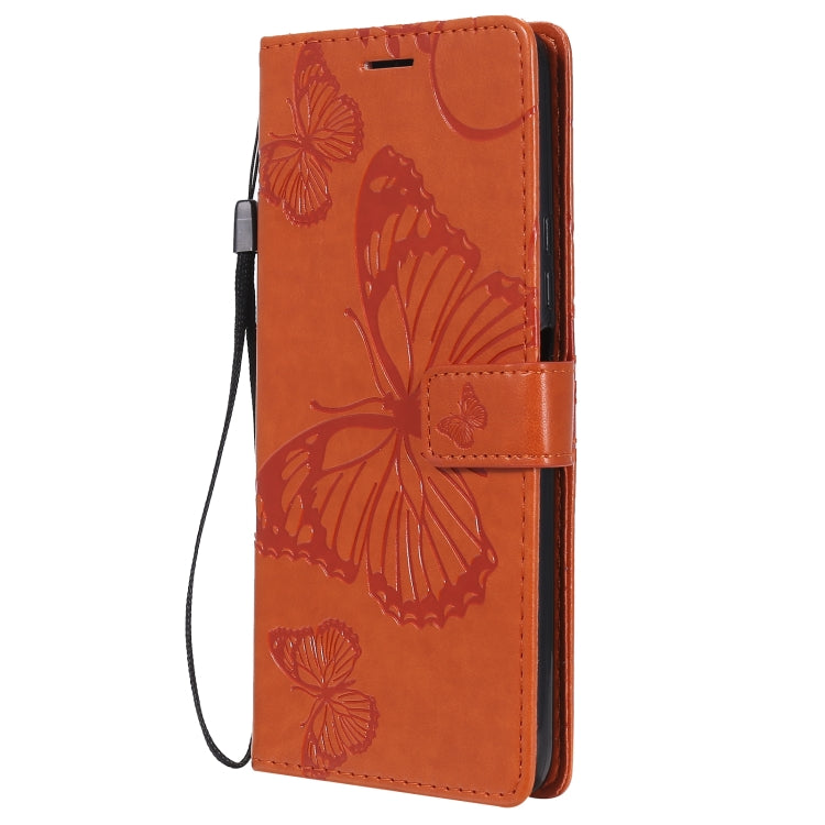 For Huawei Y9a 3D Butterflies Embossing Pattern Horizontal Flip Leather Case with Holder & Card Slot & Wallet(Orange)