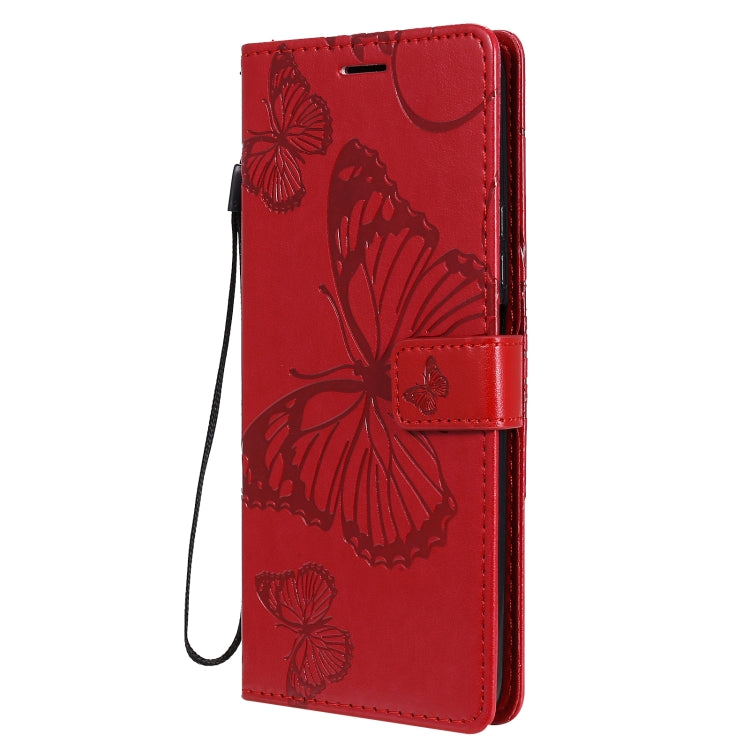 For Huawei Y9a 3D Butterflies Embossing Pattern Horizontal Flip Leather Case with Holder & Card Slot & Wallet(Red)