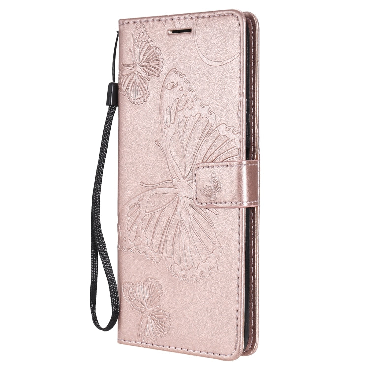 For Huawei Y9a 3D Butterflies Embossing Pattern Horizontal Flip Leather Case with Holder & Card Slot & Wallet(Rose Gold)