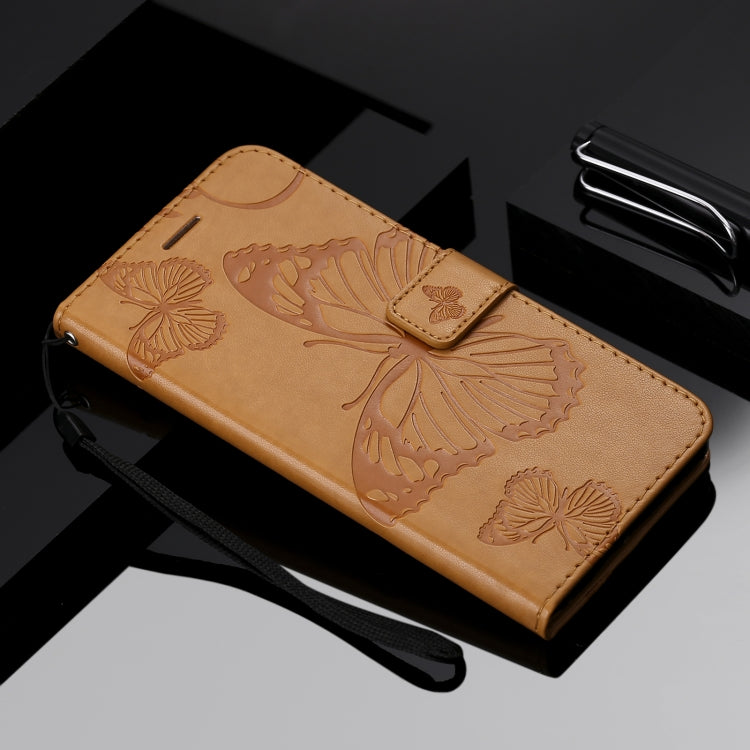 For Sony Xperia5 II 3D Butterflies Embossing Pattern Horizontal Flip Leather Case with Holder & Card Slot & Wallet(Yellow)