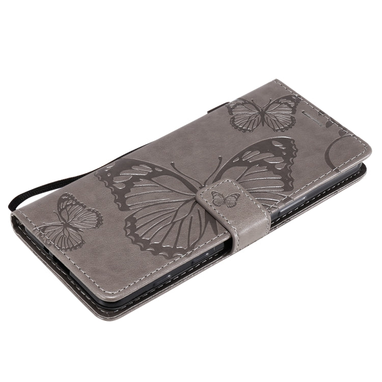 For Sony Xperia5 II 3D Butterflies Embossing Pattern Horizontal Flip Leather Case with Holder & Card Slot & Wallet(Grey)