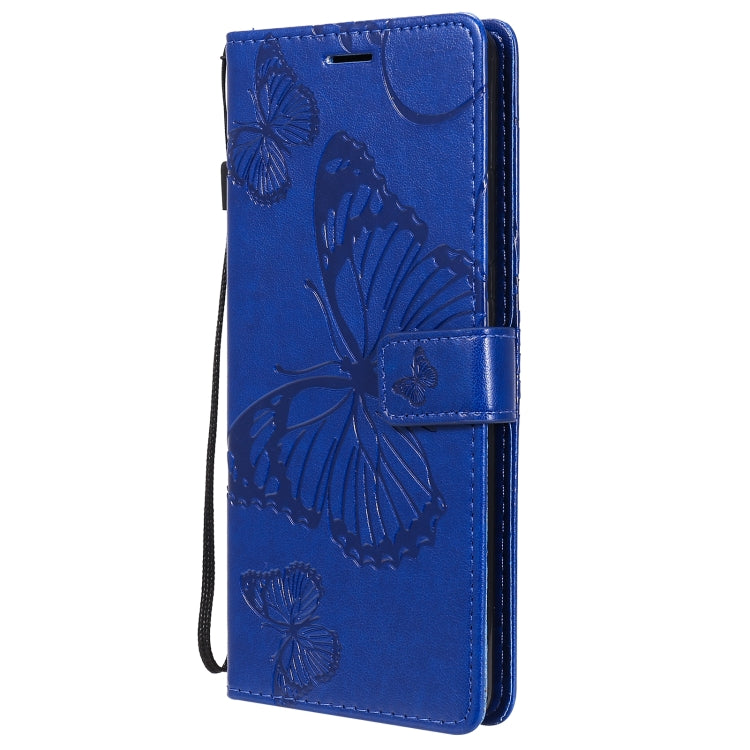Para Nokia 2.4 3D Mariposas Patrón de relieve Funda de cuero con tapa horizontal con soporte, ranura para tarjeta y billetera