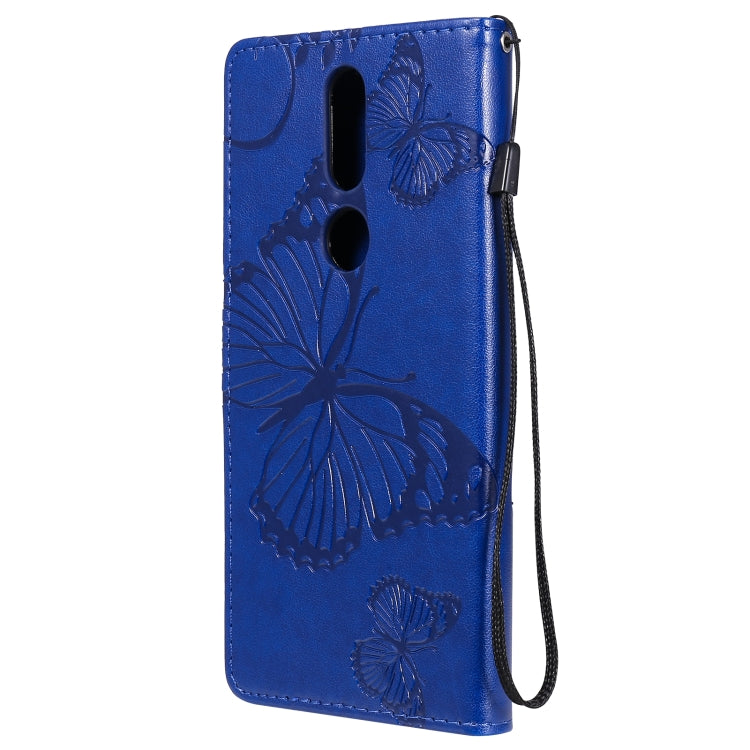 Para Nokia 2.4 3D Mariposas Patrón de relieve Funda de cuero con tapa horizontal con soporte, ranura para tarjeta y billetera