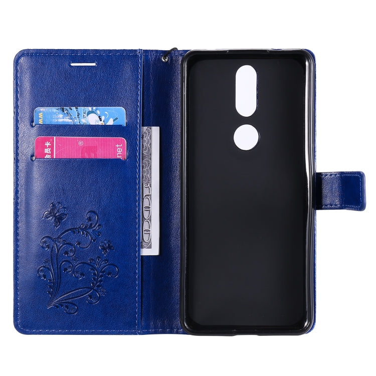 Para Nokia 2.4 3D Mariposas Patrón de relieve Funda de cuero con tapa horizontal con soporte, ranura para tarjeta y billetera