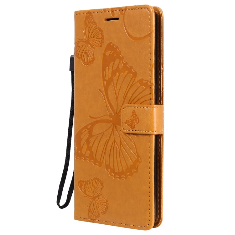 Para Nokia 2.4 3D Mariposas Patrón de relieve Funda de cuero con tapa horizontal con soporte, ranura para tarjeta y billetera