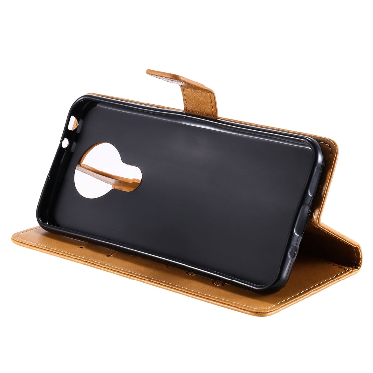Para Nokia 3.4 3D Mariposas en relieve Patrón Horizontal Flip Funda de cuero con soporte, ranura para tarjeta y billetera (amarillo)