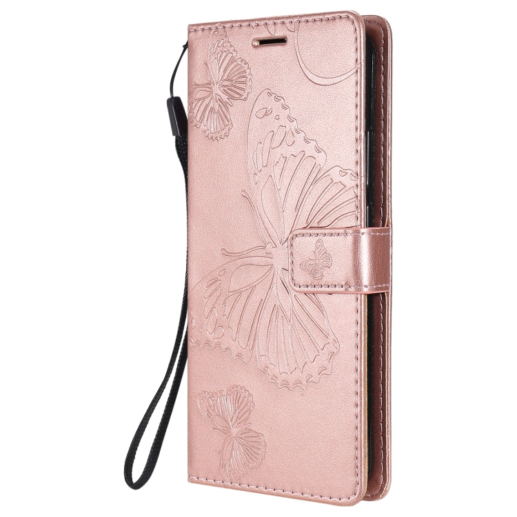 Para Nokia 3.4 3D Mariposas en relieve Patrón Horizontal Flip Funda de cuero con soporte, ranura para tarjeta y billetera