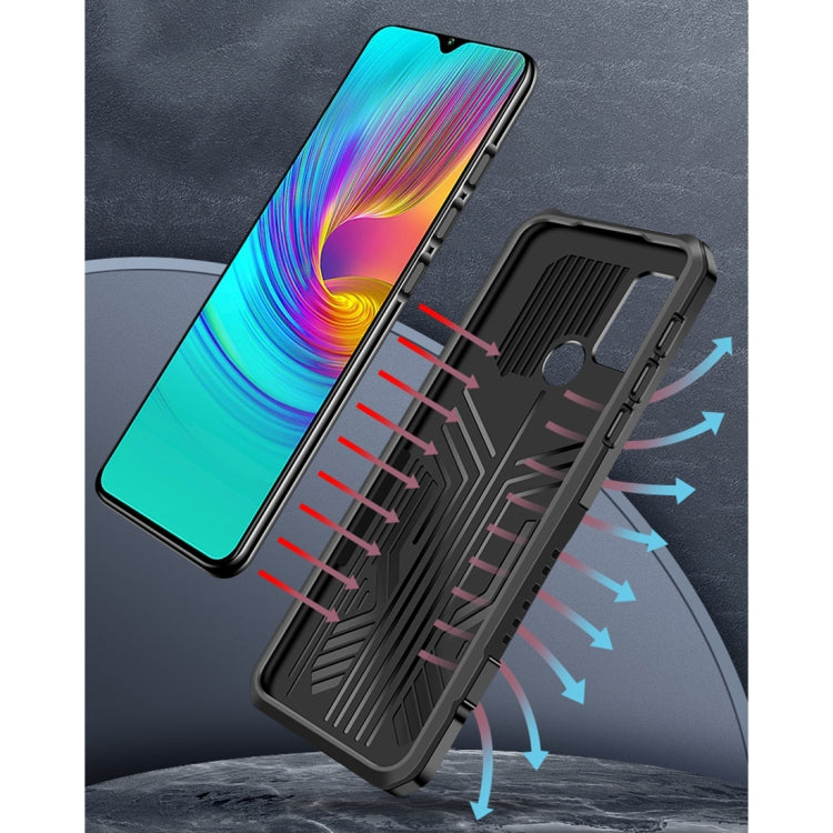 Para Infinix Hot 9 Play Machine Armor Warrior Aftersproof PC + TPU Funda protectora (Negro)