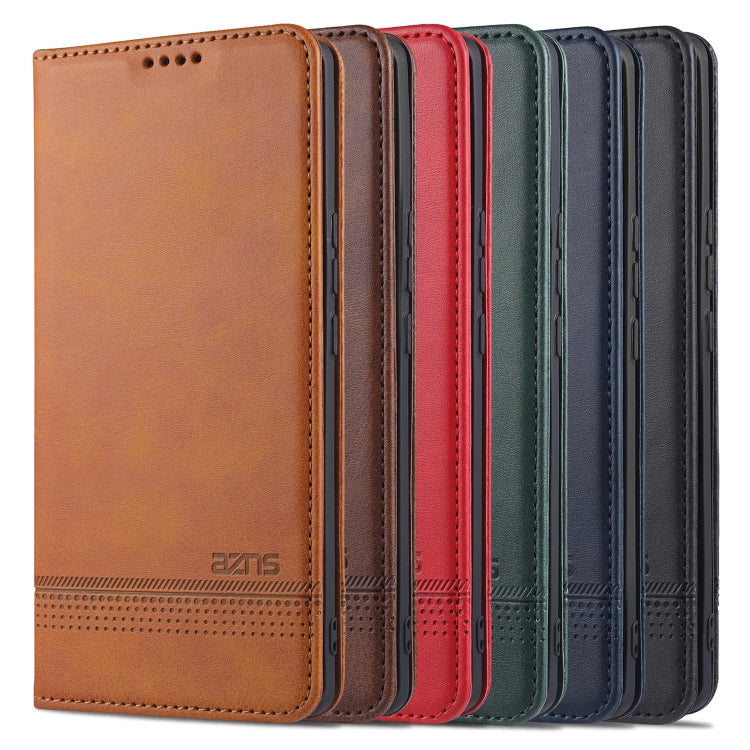 Para Huawei nova 8 5G AZNS Estuche de cuero con tapa magnética con textura de becerro horizontal con ranuras para tarjetas, soporte y billetera (azul oscuro)