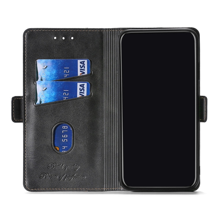 Estuche de Cuero Samsung Galaxy A31 Textura Retro Hebilla Lateral Tapa Horizontal Soporte Ranuras para Tarjetas Billetera (Negro)