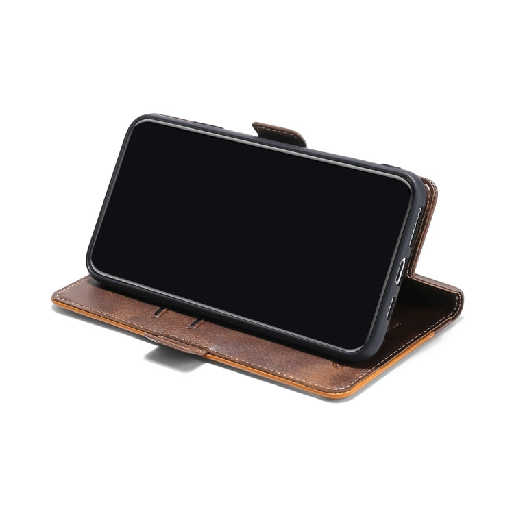 Estuche de Cuero Samsung Galaxy A71 5G Tapa Horizontal Soporte Ranuras Tarjetas Billetera (Marrón)