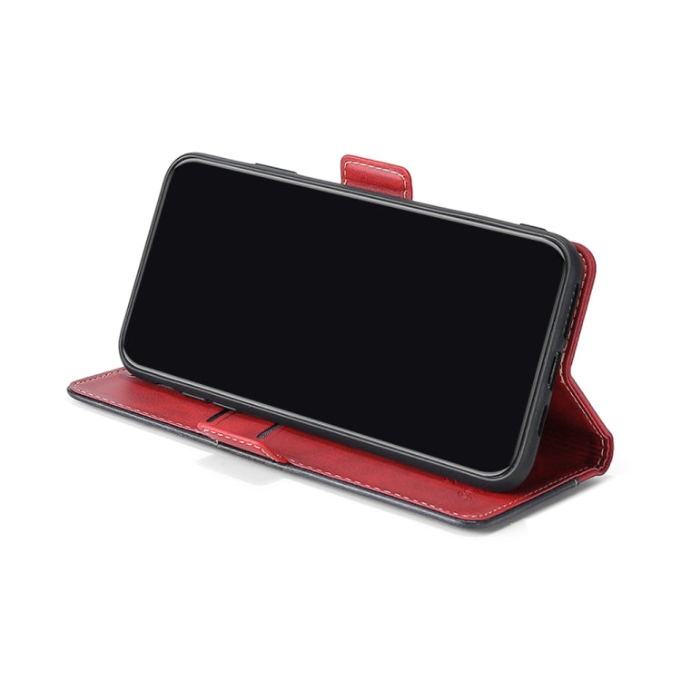Estuche de Cuero para Samsung Galaxy S9 con Tapa Horizontal, Hebilla Lateral, Soporte, Ranuras para Tarjetas y Billetera (Rojo)