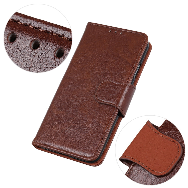 Para Sony Xperia Ace II Hebilla de cobre Nappa Texture Horizontal Flip Funda de cuero con soporte y tragamonedas y billetera (marrón)